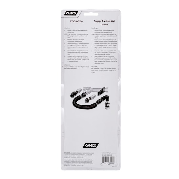 Camco SEWER - 1-1/2IN WASTE VALVE W/PLASTIC HANDLE 39503 - main